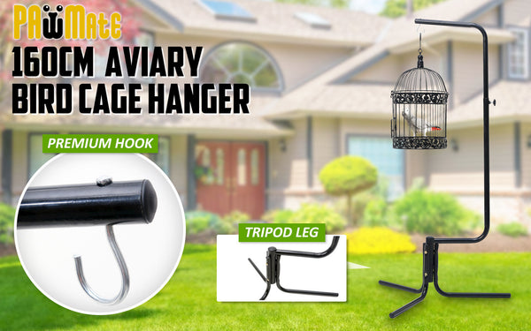 Paw Mate Bird Cage Hanger Stand Parrot Aviary Solo 160Cm Bird Cages