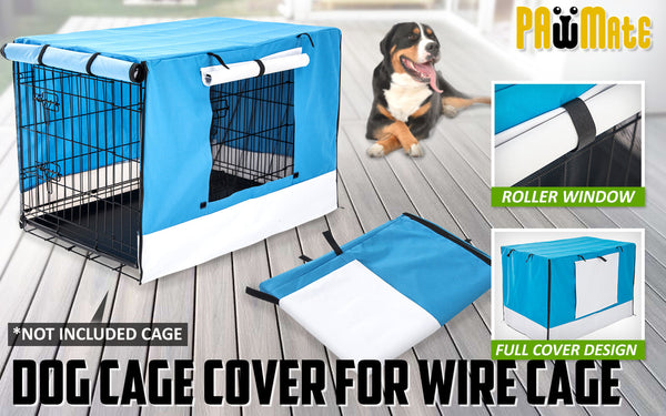Paw Mate Blue Cage Cover Enclosure For Wire Dog Crate 30In
