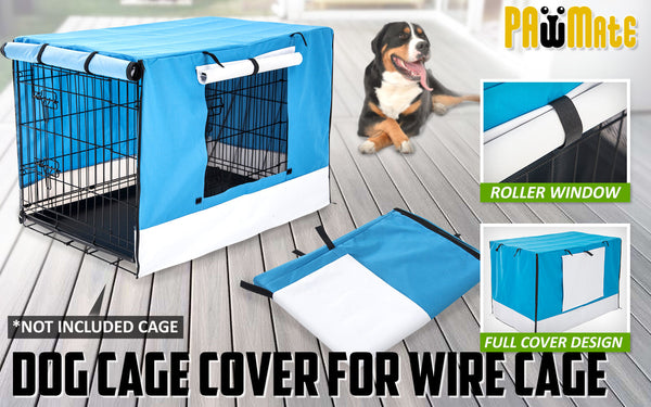 Paw Mate Blue Cage Cover Enclosure For Wire Dog Crate 30In Dog Cages