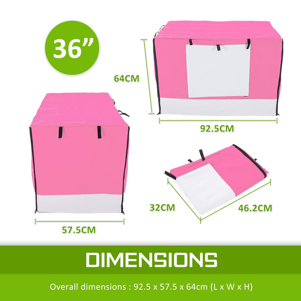 Paw Mate Pink Cage Cover Enclosure For Wire Dog Crate 36In Dog Cages