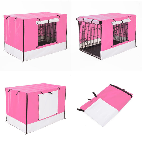 Paw Mate Pink Cage Cover Enclosure For Wire Dog Crate 42In