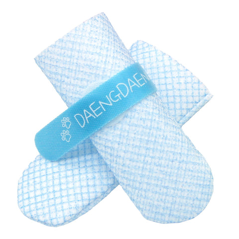 Daeng Shoes 28Pc L Blue Dog Waterproof Disposable Boots Anti-Slip Socks