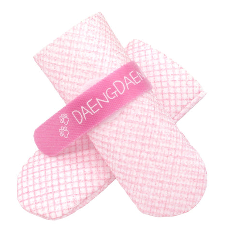 Daeng Shoes 28Pc L Pink Dog Waterproof Disposable Boots Anti-Slip Socks