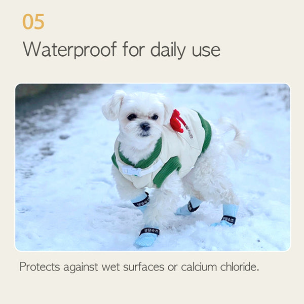 Daeng Shoes 28Pc L Yellow Dog Waterproof Disposable Boots Anti-Slip Socks