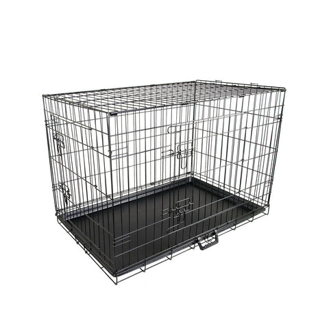 Paw Mate Wire Dog Cage Foldable Crate Kennel 30In With Tray Dog Cages