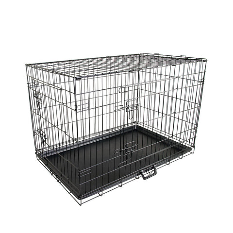 Paw Mate Wire Dog Cage Foldable Crate Kennel 42In With Tray Dog Cages