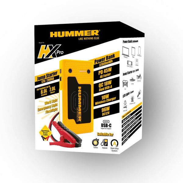 Hummer Pro 2000A Jump Starter Powerbank 37000Mwh 12V Car Battery Charger Led Jump Starters