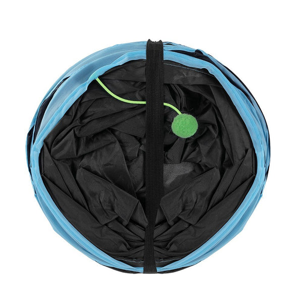 Pet Tri Tunnel Collapsible Tent Training Play Kitten Rabbit Tubes Cat Toys