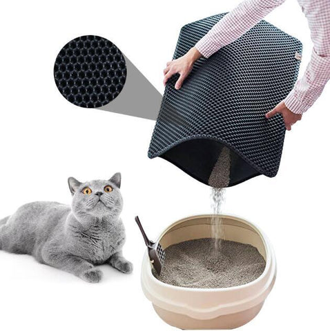 Yes4pets 2 X Double Layer Cat Litter Tray Trap Mat Catch House Box Pad Toilet
