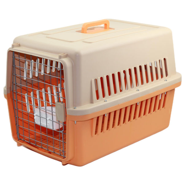 Yes4pets Large Dog Cat Crate Pet Carrier Rabbit Airline Cage With Tray And Bowl Orange