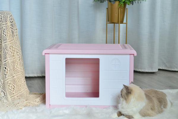 Yes4pets Small Plastic Pet Dog Puppy Cat House Kennel Pink Dog Kennels