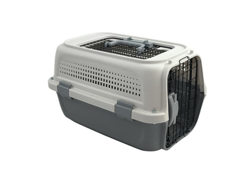 Yes4pets Small Dog Cat Rabbit Crate Pet Kitten Carrier Parrot Cage Grey