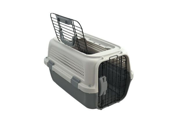 Yes4pets Medium Dog Cat Rabbit Crate Pet Kitten Carrier Parrot Cage Grey