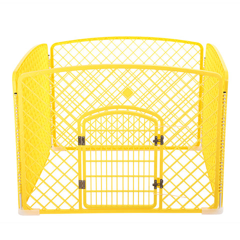 Yes4pets Panel Plastic Pet Pen Foldable Fence Dog Enclosure With Gate Yellow Baby Playpens