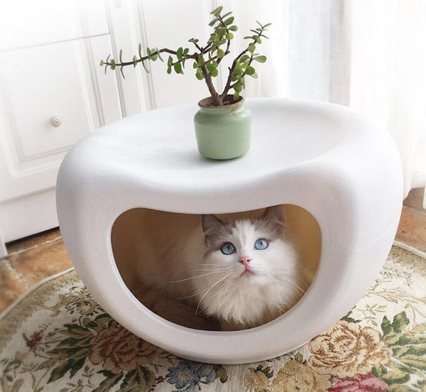 Yes4pets Cat Kitten Bed Cave Small Dog House Kennel Plastic Pet Pod Igloo White Dog Kennels