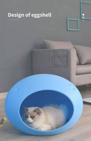Yes4pets Medium Cave Cat Kitten Box Igloo Bed House Dog Puppy House-Blue