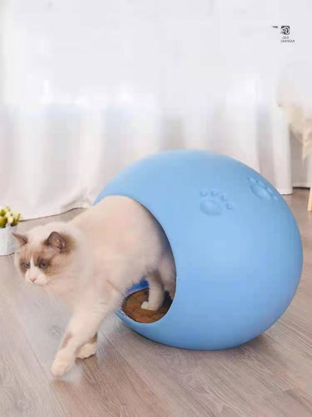 Yes4pets Medium Cave Cat Kitten Box Igloo Bed House Dog Puppy House-Blue