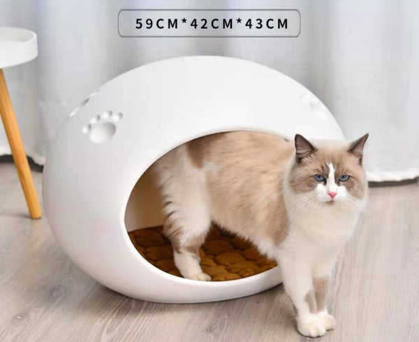 Yes4pets Medium Cave Cat Kitten Box Igloo Bed House Dog Puppy White