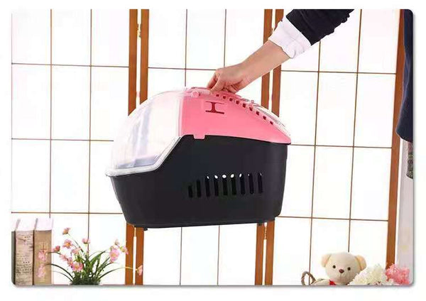 Yes4pets Medium Portable Travel Dog Cat Crate Pet Carrier Cage Comfort With Mat-Pink