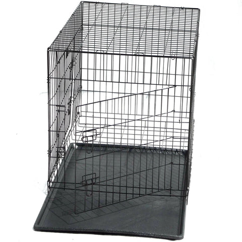 Yes4pets 30' Collapsible Metal Dog Crate Cage Cat Carrier With Tray