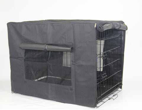 42' Portable Foldable Dog Cat Rabbit Collapsible Crate Pet Cage With Cover