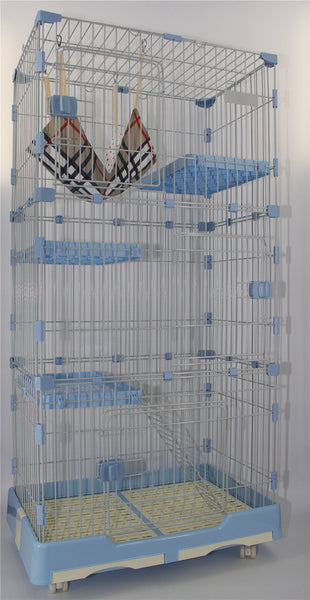 Yes4pets 179 Cm Blue Pet Level Cat Cage House With Litter Tray & Wheel 82X57x179