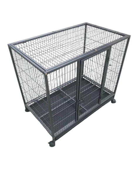 Yes4pets Medium Pet Dog Cat Cage Metal Rabbit Crate Carrier Kennel Wheel & Tray Dog Kennels