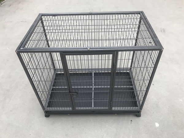 Yes4pets Medium Pet Dog Cat Cage Metal Rabbit Crate Carrier Kennel Wheel & Tray Dog Kennels