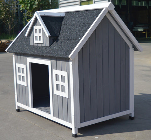 Yes4pets Grey Large Timber Pet Dog Puppy Wooden Cabin Kennel House