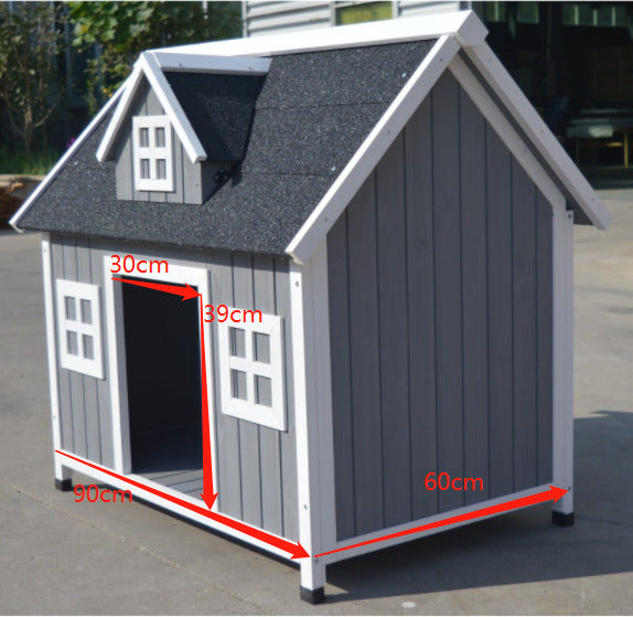Yes4pets Grey Large Timber Pet Dog Puppy Cabin Kennel House Dog Kennels
