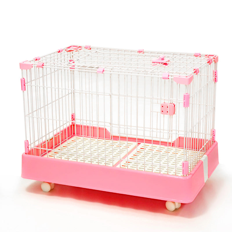 Yes4pets Large Pink Pet Dog Cage Cat Rabbit Crate Kennel With Potty Pad And Wheel Dog Kennels