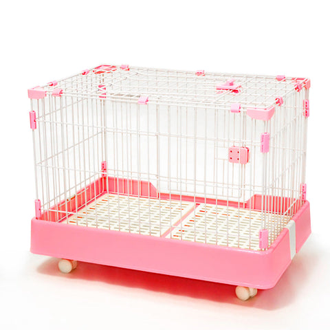 Yes4pets Large Pink Pet Dog Cage Cat Rabbit Crate Kennel With Potty Pad And Wheel Dog Kennels