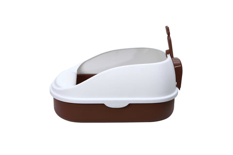 Yes4pets Medium Portable Cat Toilet Litter Box Tray With Scoop Brown