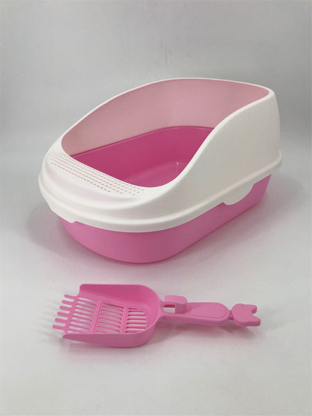 Yes4pets Large Portable Cat Toilet Litter Box Tray House With Scoop Pink Litter Trays
