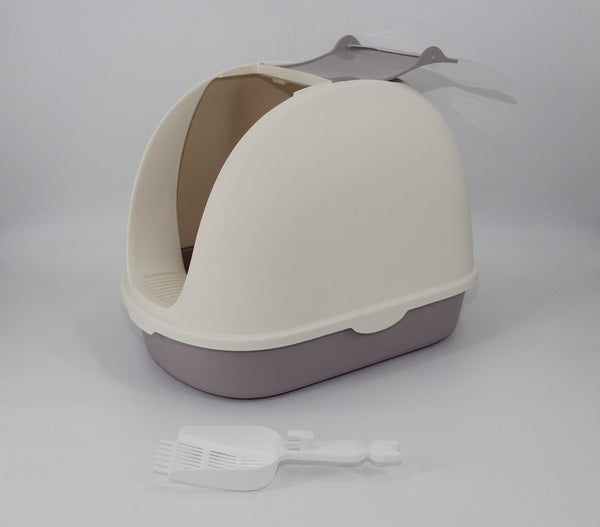 Yes4pets Portable Hooded Cat Toilet Litter Box Tray House With Scoop And Grid White