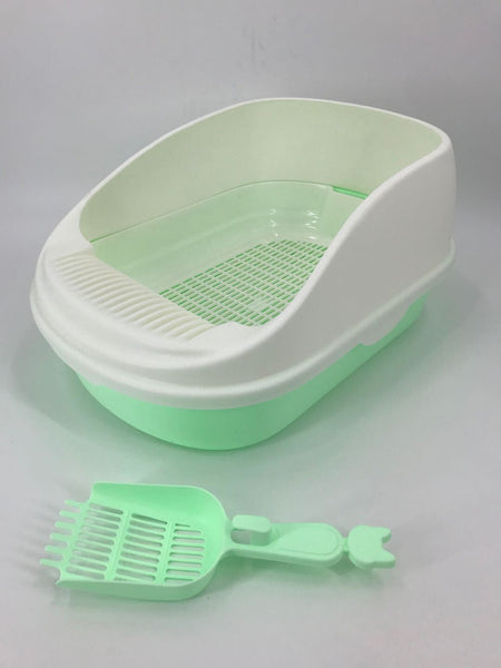 Yes4pets Large Portable Cat Toilet Litter Box Tray With Scoop And Grid Green