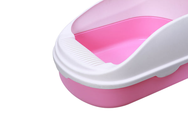 Yes4pets Large Portable Cat Toilet Litter Box Tray With Scoop And Grid Pink