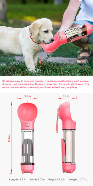 Yes4pets In 1 Portable Pet Dog Puppy Cat Drinking Mug Water Feeder Bottle Valve Travel Pink