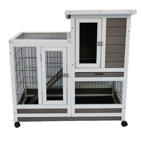 Yes4pets Rabbit Hutch Cat House Cage Guinea Pig Ferret With Wheels