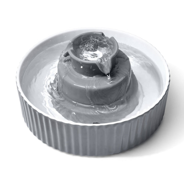 Dog Fountains Yes4pets Grey Ceramic Electric Pet Water Fountain Dog Cat Feeder Bowl Dispenser