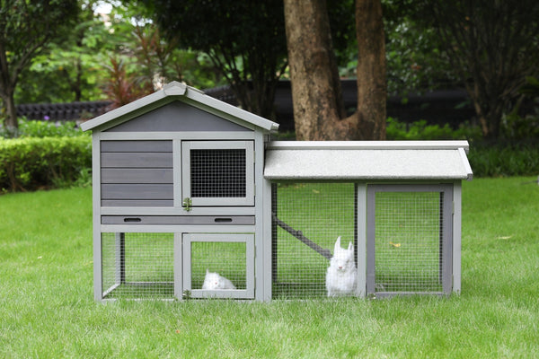 148Cm Rabbit Hutch Metal Run Wooden Cage Guinea Pig House