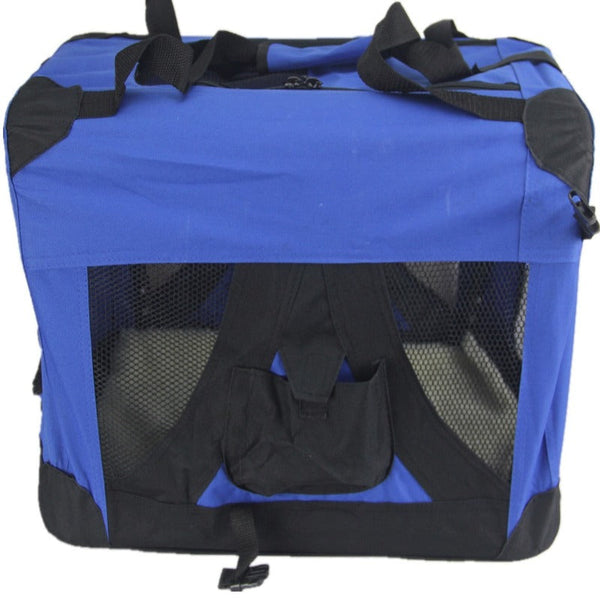 Yes4pets Small Portable Foldable Dog Cat Puppy Soft Crate Cage Blue Small Animal Supplies