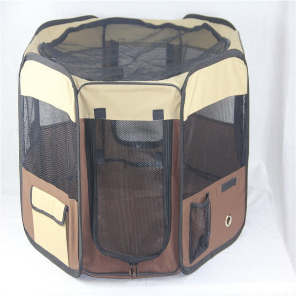 Yes4pets Medium Brown Pet Dog Cat Puppy Rabbit Tent Soft Playpen Fences & Pens