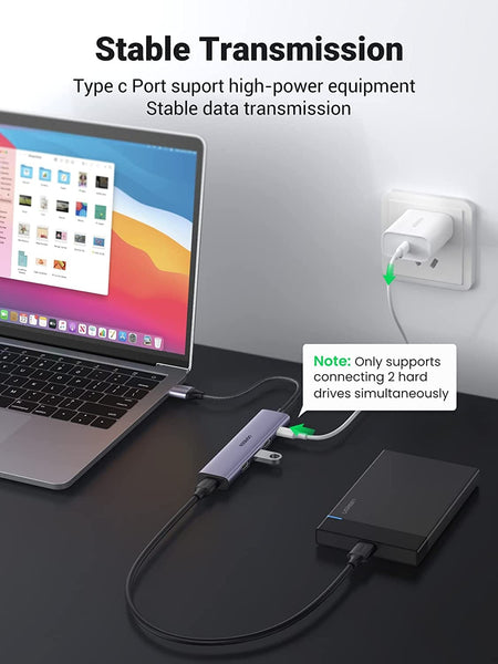 Ugreen 20805 Usb 3.0 4 Port Hub With Usb C Power Usb Cables Hubs & Adapters