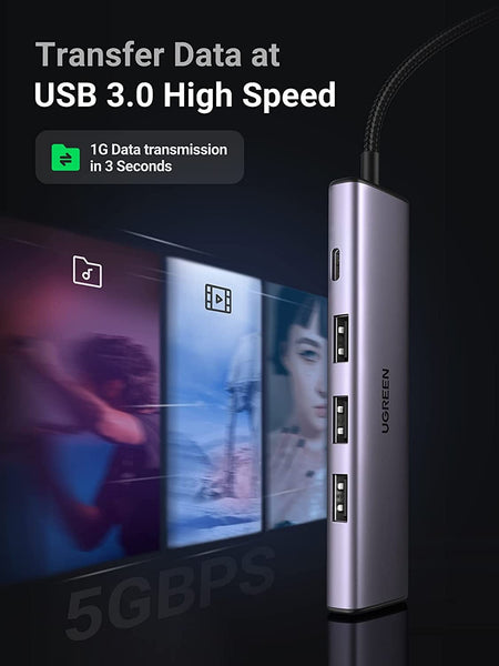 Ugreen 20805 Usb 3.0 4 Port Hub With Usb C Power Usb Cables Hubs & Adapters