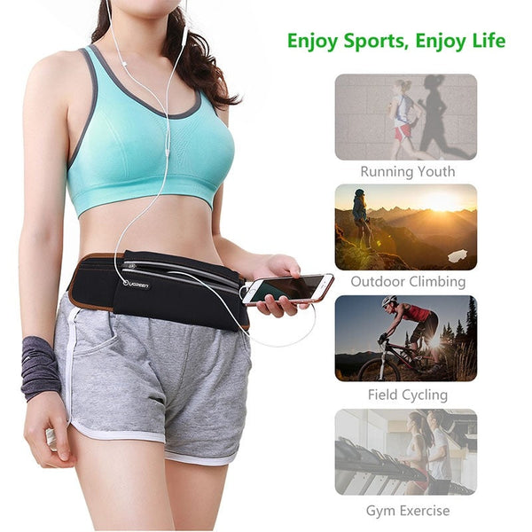 Sport Running Waist Pack Waterproof Belt Black 20818 Waist Packs & Bags