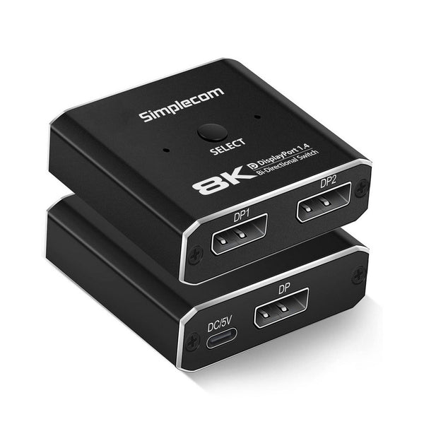Simplecom Cm202 Bi-Directional Way Displayport Switch Selector Dp 1.4 8K
