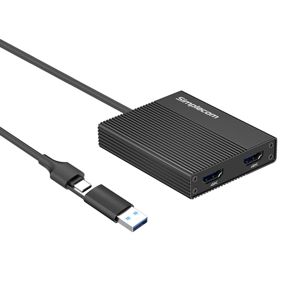 Simplecom Da369 Usb 3.0 Or Usb C To Dual 4K Hdmi 2.0 Display Adapter For 2X 4K@60Hz Extended Screens Usb Cables Hubs & Adapters