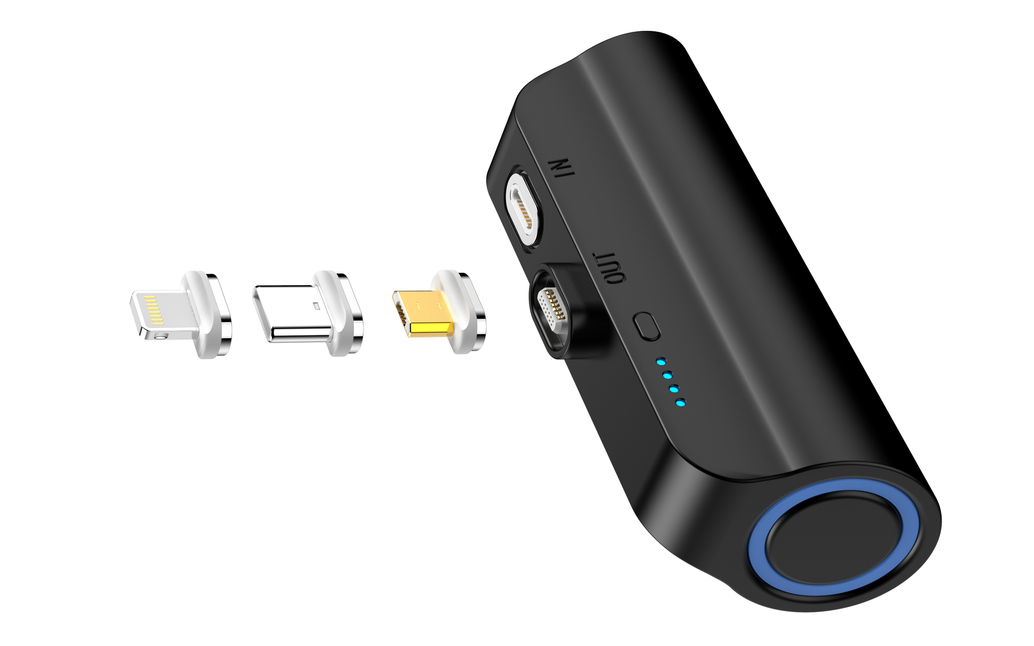 Choetech B660 Bk 3000Mah Mini Power Bank With Magnetic Connectors (Black) Batteries