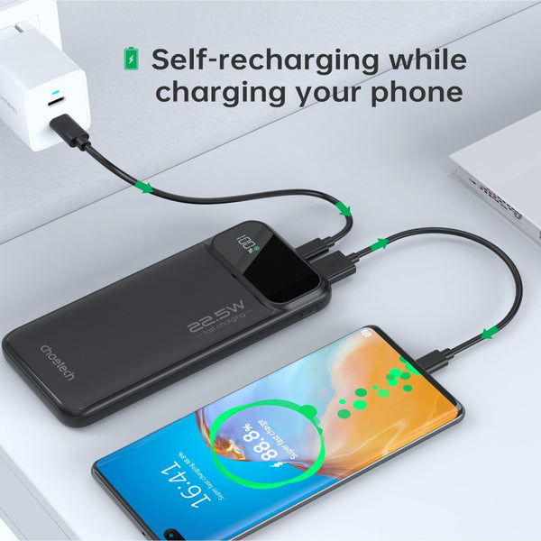 Choetech B728 10000Mah Power Bank Pd22.5W With Digital Display Chargers & Cradles